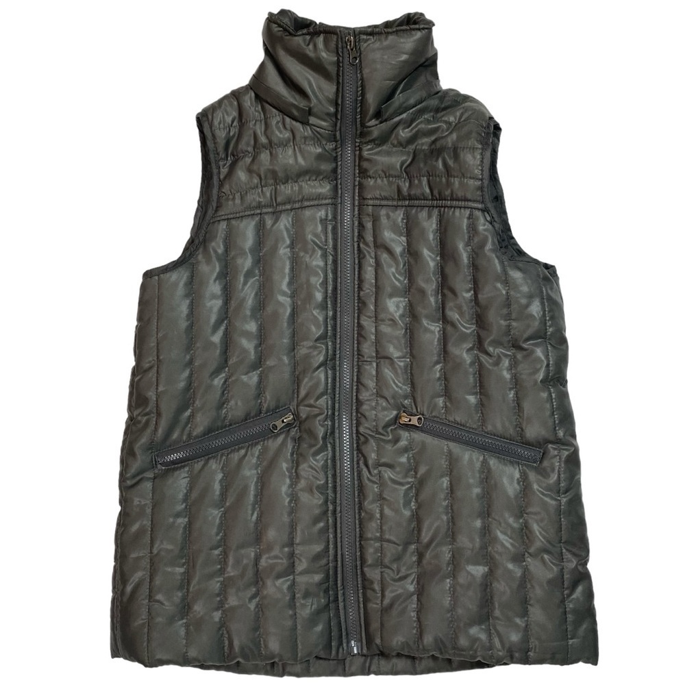 Miss London Black Label Puffer Vest Women’s Medium‎ Charcoal Metallic Gray Gorp